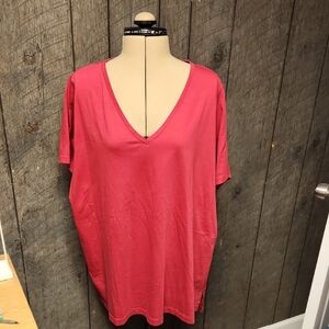 Lands End Women's V-Neck Pink Top